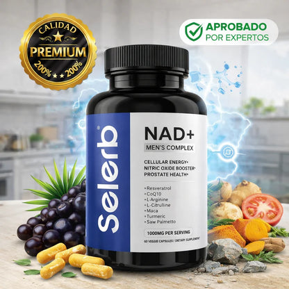 Selerb NAD+® Energía Celular, Soporte Prostático y Rendimiento Masculino, No esperes más, mejora tu rendimiento diario ahora