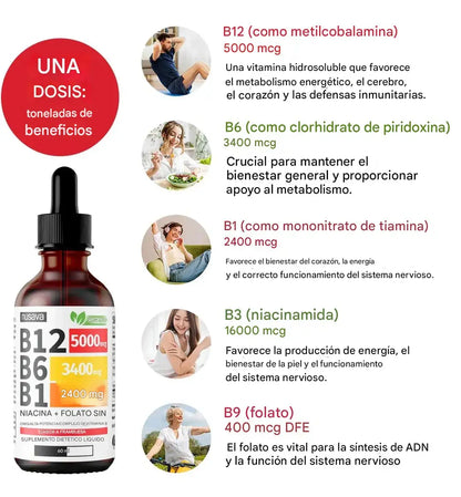 Suplemento Líquido de Vitamina B12 con Frambuesa™