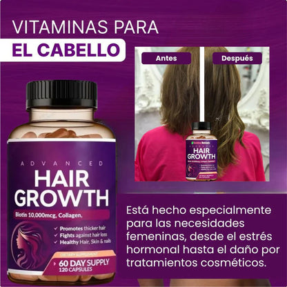 🚨OFERTA: 🌿HairGrowth Rainbow Nutrients™ - Nutrición Profunda 60 Cápsulas