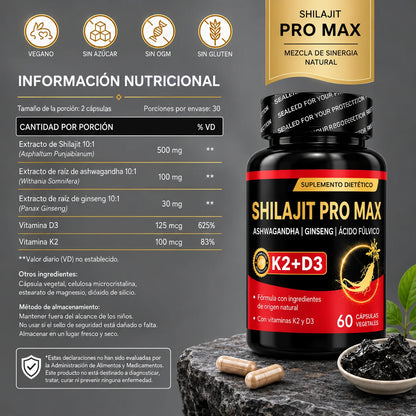 SHILAJIT PRO MAX – FÓRMULA PREMIUM DE ORIGEN NATURAL SHILAJIT PRO MAX
