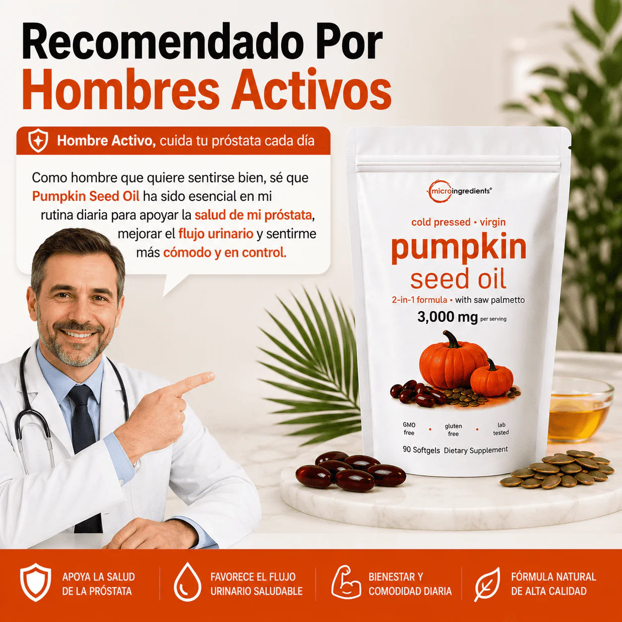 Pumpkin Oil™ | Apoyo Natural para Riñones, Próstata y Equilibrio Interno + 2x1 HOY