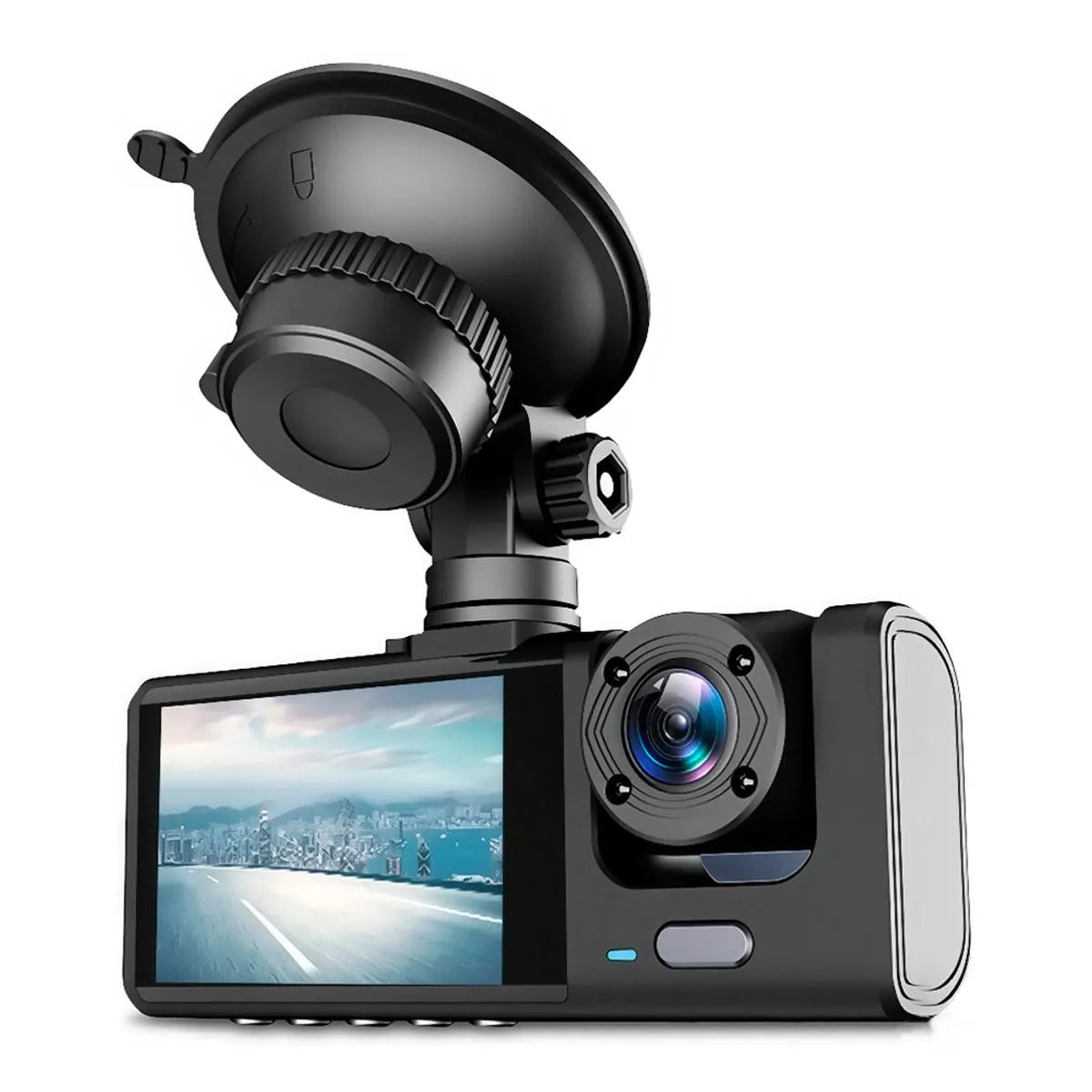 Dashcam Triple 1080P 3 Cámaras Simultáneas Delantera, Interior y Trasera Visión Nocturna, Sensor