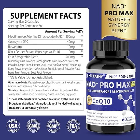 OFERTA 2X1 | NAD+ PRO MAX™ | Fórmula Avanzada de Energía y Vitalidad