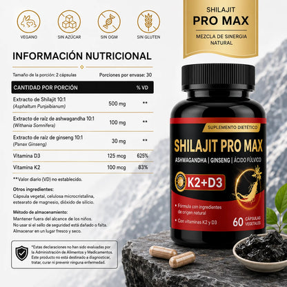 SHILAJIT PRO MAX™ | ENERGÍA, FUERZA Y VITALIDAD